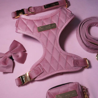 Pretty in Pink | Blush Pink Velvet - Build Your Own Dog Harness Bundle