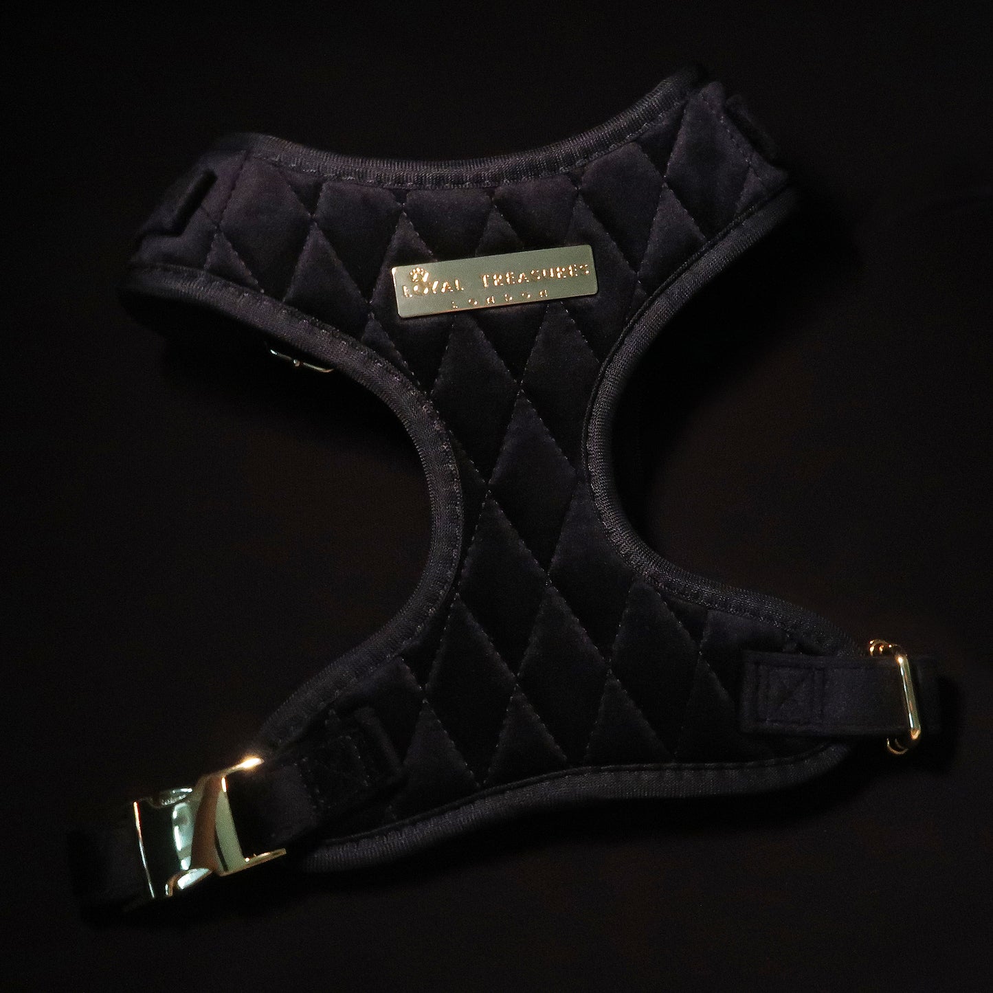 Boujee Black Velvet Adjustable Neck Harness