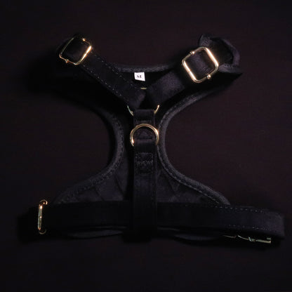 Boujee Black Velvet Adjustable Neck Harness