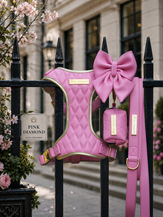 Pink Diamond | Bubblegum Vegan Leather - Build Your Own Dog Harness Bundle
