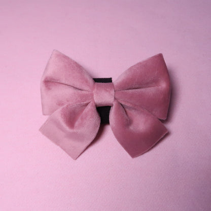 Pretty in Pink Velvet Bow Tie