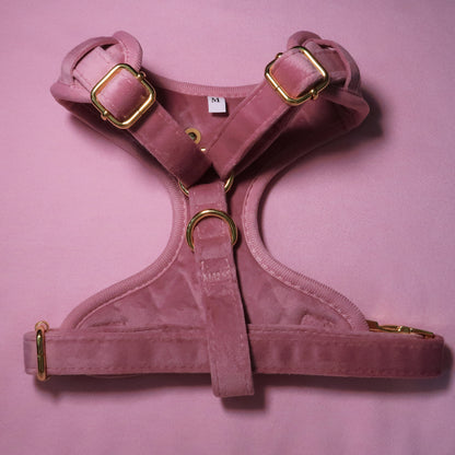 Pretty in Pink Velvet Adjustable Neck Harness