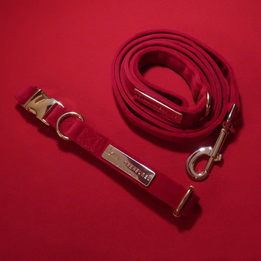 Royal Red Velvet Lead & Collar Bundle