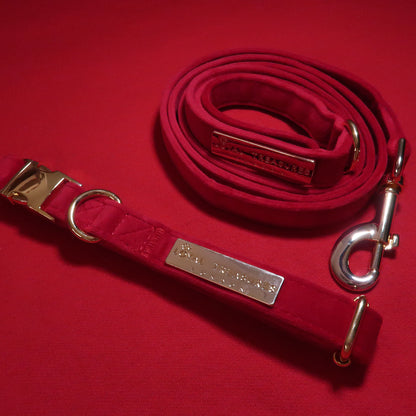 Royal Red Velvet Lead & Collar Bundle