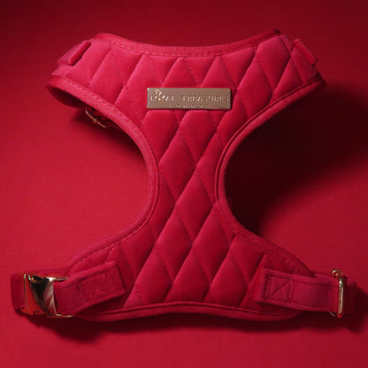 Royal Red Velvet Adjustable Neck Harness