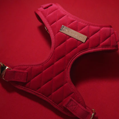 Royal Red Velvet Adjustable Neck Harness